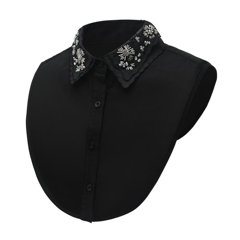 White Fake Collar Neckwear Tie Sweater Blouse Decoration for Womens Fashionable and Elegant Half Shirt Detachable Collar