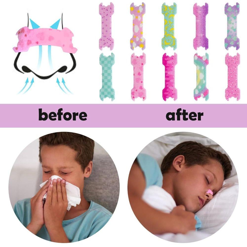 6/10pcs Stop Snoring Cartoon Nasal Strips 44x14mm/55x17mm Breathable Nose Patches Breathing Strips Boy Gril