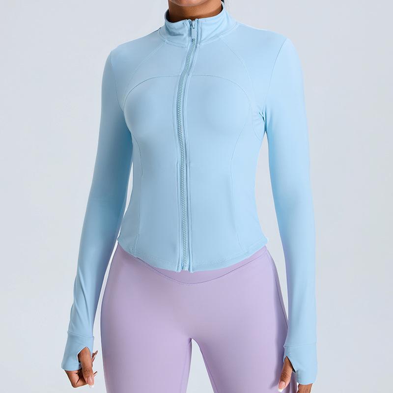 Autumn And Winter Nude Slimming Slimming Zipper Yoga Long Sleeved Fitness Jacket Top Outdoor Running Sports Jacket For Women