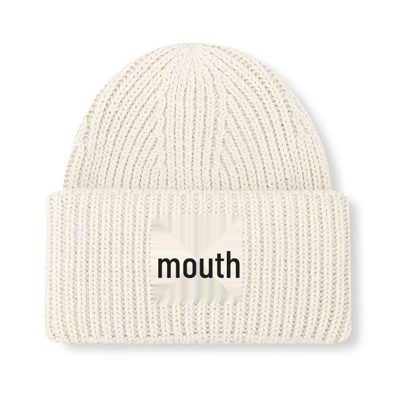 Classic Smiley Face Wool Knit Hat - Thickened, Unisex, European & American Style