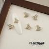 Luxurious Zircon Four-Leaf Clover Nail Art: White K Gold Heart Accessories