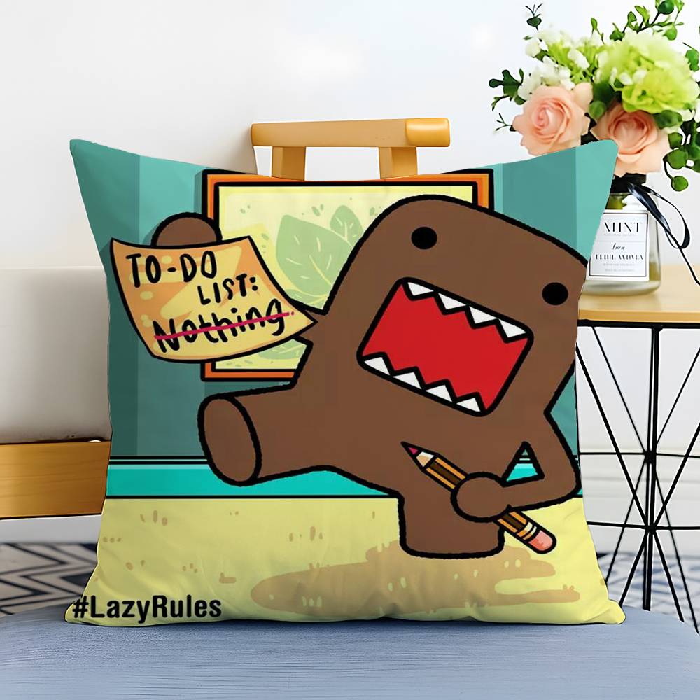 

Cartoon Funny Domo-kun Pillow Case Printed Brushed Fleece Pillow Baby Skin-Touch Eco-Friendly Dye-Sublimat 12x12Inch