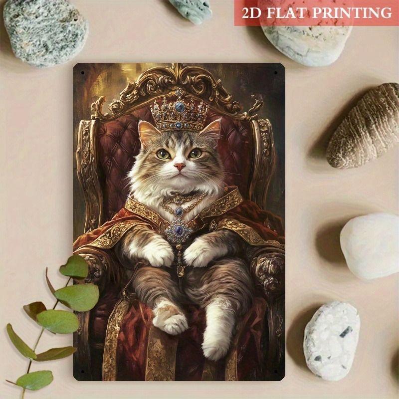 Vintage Style Metal Tin Sign Cute Cats Dogs for Cafe Interior