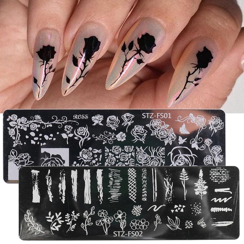 1Pc Snake Nail Art Stamping Plates Wild Animal Prints Leopard Tiger Skins Nail Stencils Flower Lace Stamping Templates