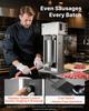Electric Sausage Stuffer, 25 LBS / 12 L Vertical Meat Stuffer, Stepless Speed Control and Foot Pedal, Stainless Steel Heavy Duty Sausage Filler with 4