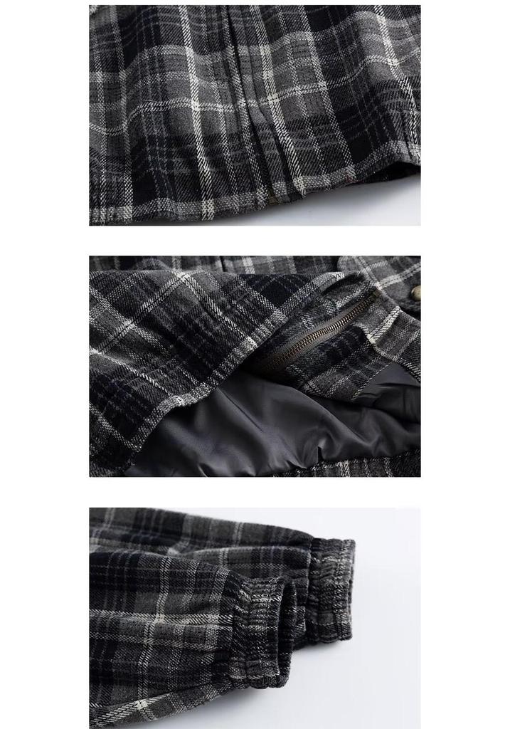 Unisex Oversized Patchwork Plaid Streetwear Jacket - Japanese Retro Neutral Style Outerwear