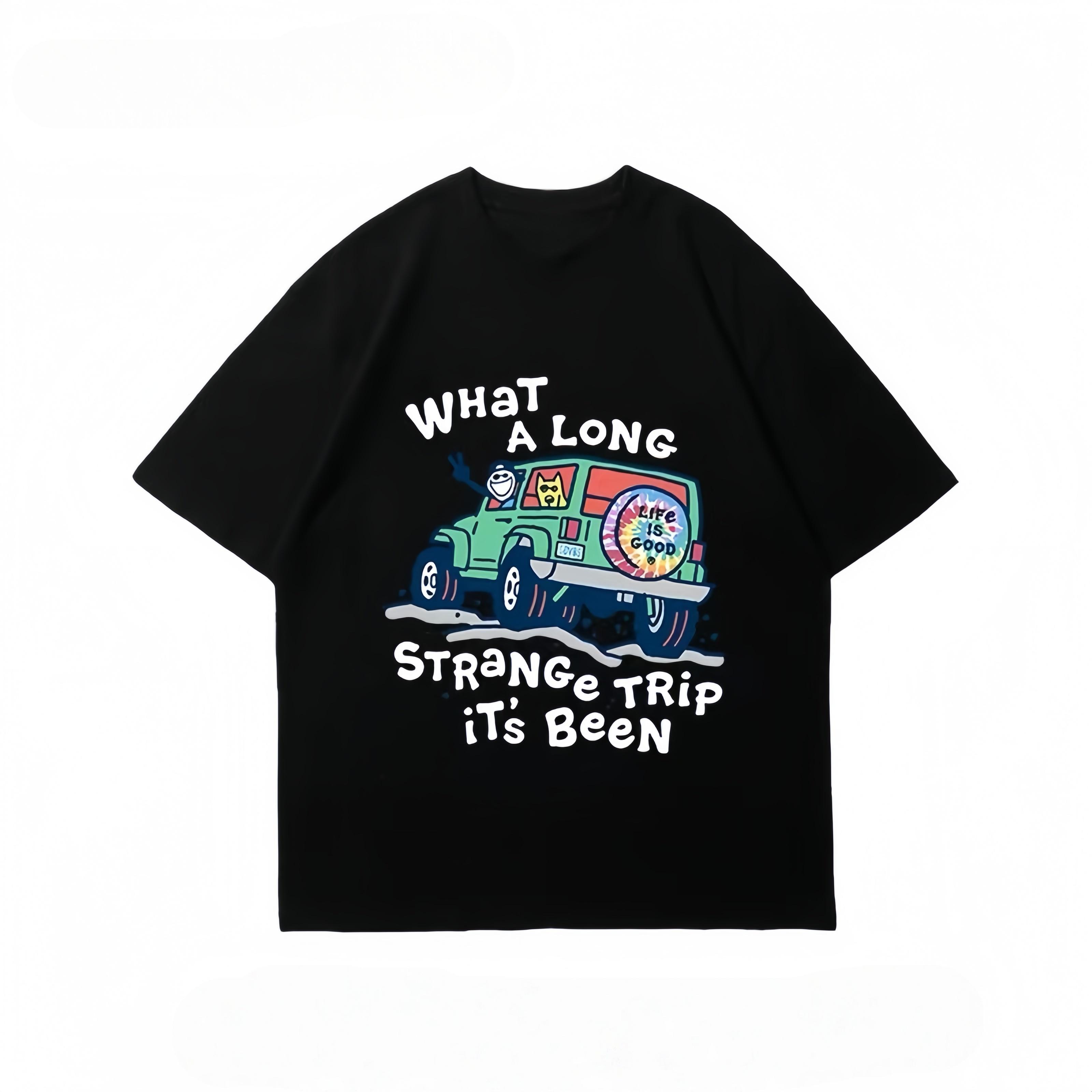 

What A Long Strange Trip Its Been TShirt Retro OffRoad Car Graphic Unisex Cotton Short Sleeve Casual Streetwear Tee Tops S