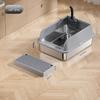 Extra Large Top-Entry Stainless Steel Cat Litter Box with Anti-Splash High Walls