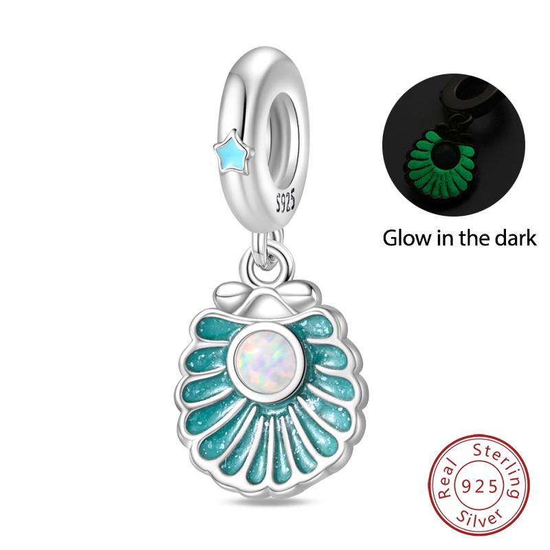 New Copper Ocean Series Mermaids Shell Charms Beads Fit Qikaola Original Bracelets Fine Birthday Diy Jewelry