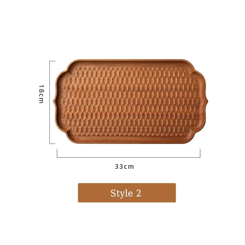 HeMu Golden rosewood oval coffee tray small saucer tea tray Japanese dessert plate handmade carved tortoise shell plate