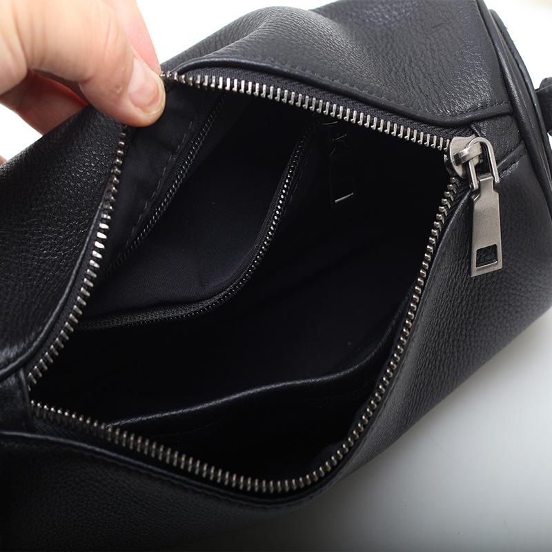 Trendy Square Bag First Layer Cowhide Leather Women'S Bag Versatile Simple Fashion Small Round Bag Pillow Bag