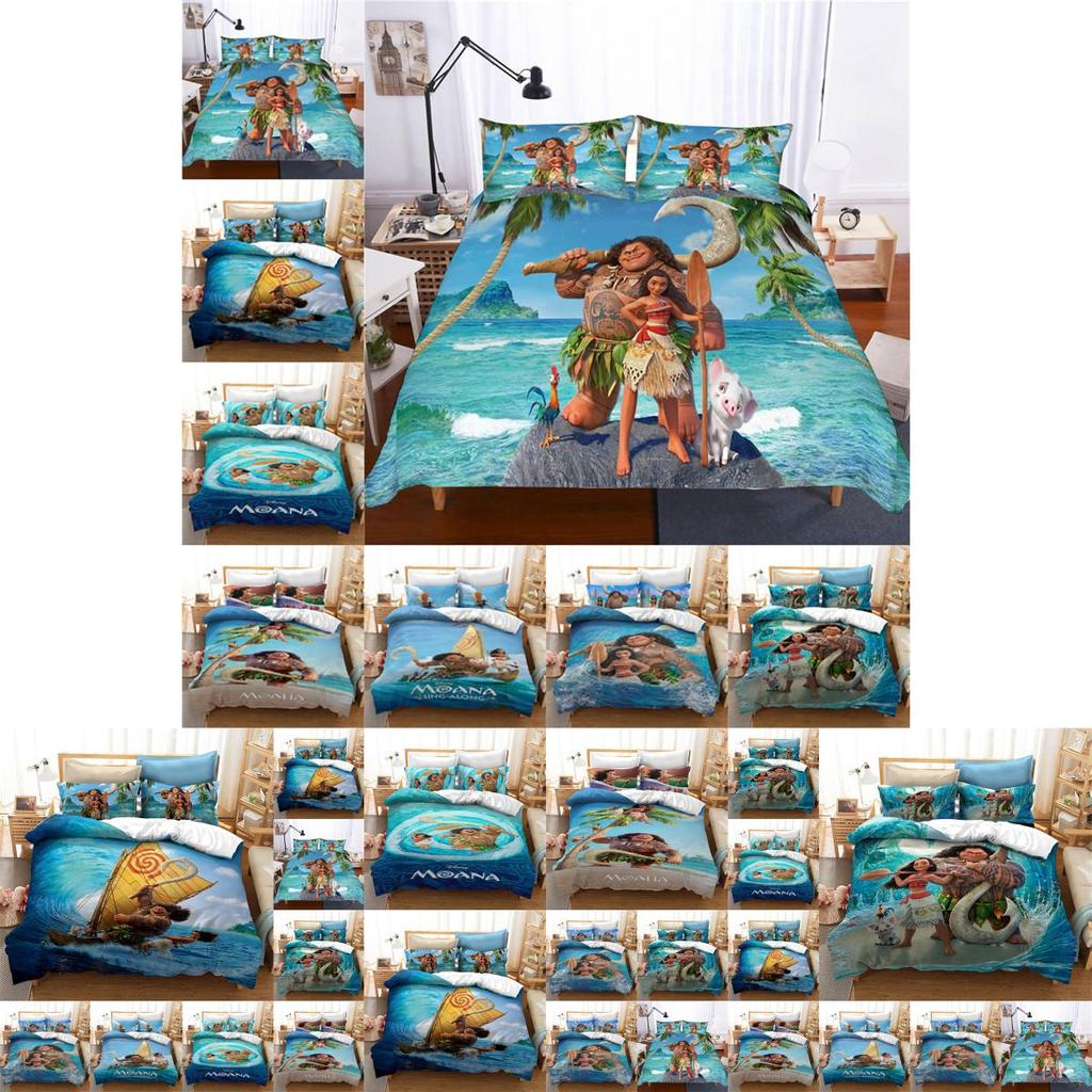 Ocean Maui Moana Bedding Set 3d Design Cartoon Duvet Cover Pillowcase King Queen