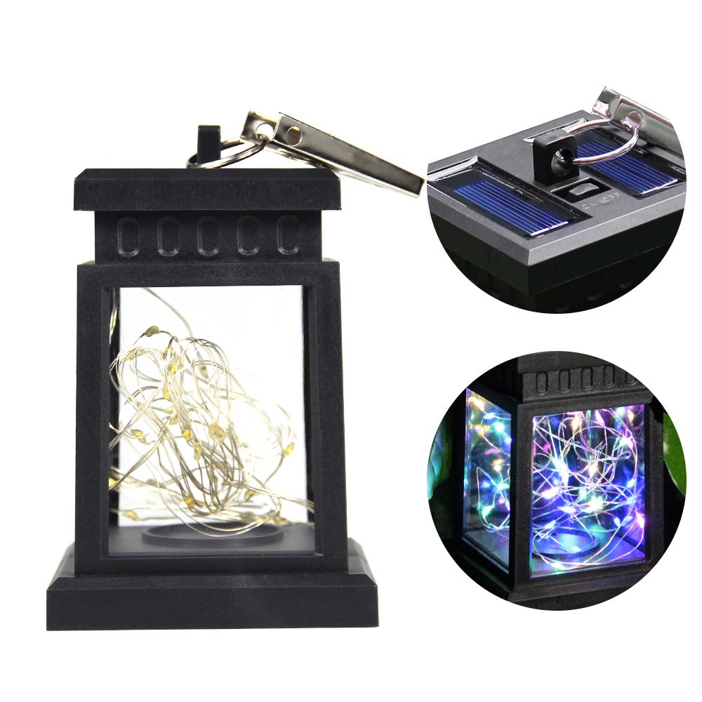 1pcs Retro Palace Lantern Outdoor Solar Lights Hanging Candle Lamps Landscape Yard Light Garden Decor Balcony Terrace Lamp