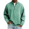 Herren Vintage Stehkragen Reißverschluss Pullover Langarm Lässiges Oberteil