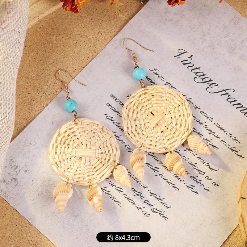 

Увеличенные серьги ручной работы в богемном стиле, женские серьги в этническом стиле.