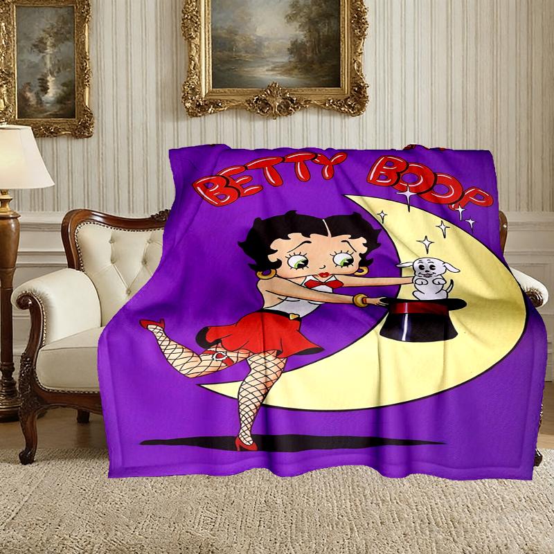 1pc Snug Betty Boop Blanket, Lightweight & Durable Print Blanket, Perfect for Home, Couch, Bed, Picnic, Travel, Office