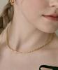Dmoment (18K Gold Plated) Flow Curve Texture Necklace