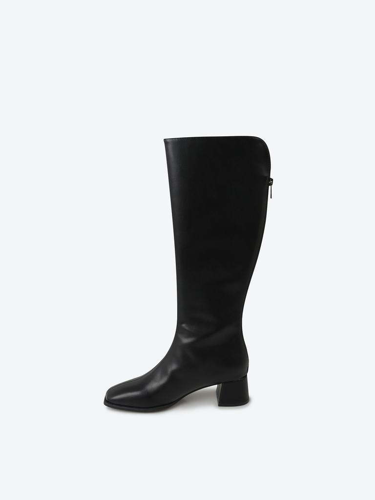 Shoopen [Basic] Square Heel Long Boots (4Cm) Hpwxlfft03