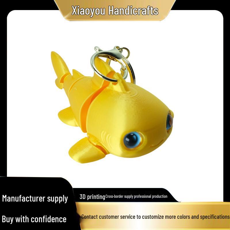 Q Version Small Shark Keychain: Exquisite Movable Bag Charm & Trendy Play Pendant