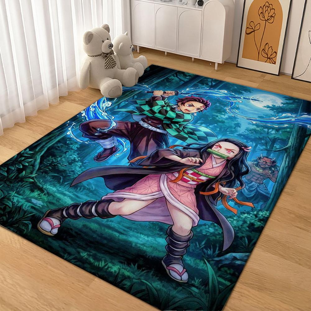 Demon Slayer Swordsmen Trio Patterned Rug Durable Easyclean Carpet For Bedroom Study Home Party Decor Birthday Gift