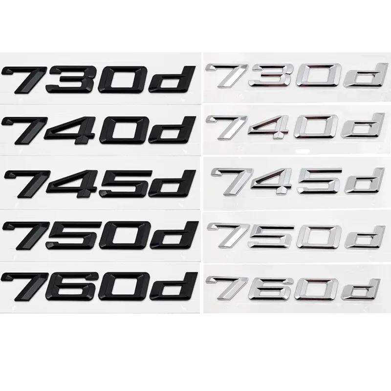 

ABS Car Rear Trunk Letters Logo Badge Emblem Sticker For BMW 7 Series 730d 740d 745d 750d 760d E38 E65 E66 F01 F02 G11 G12