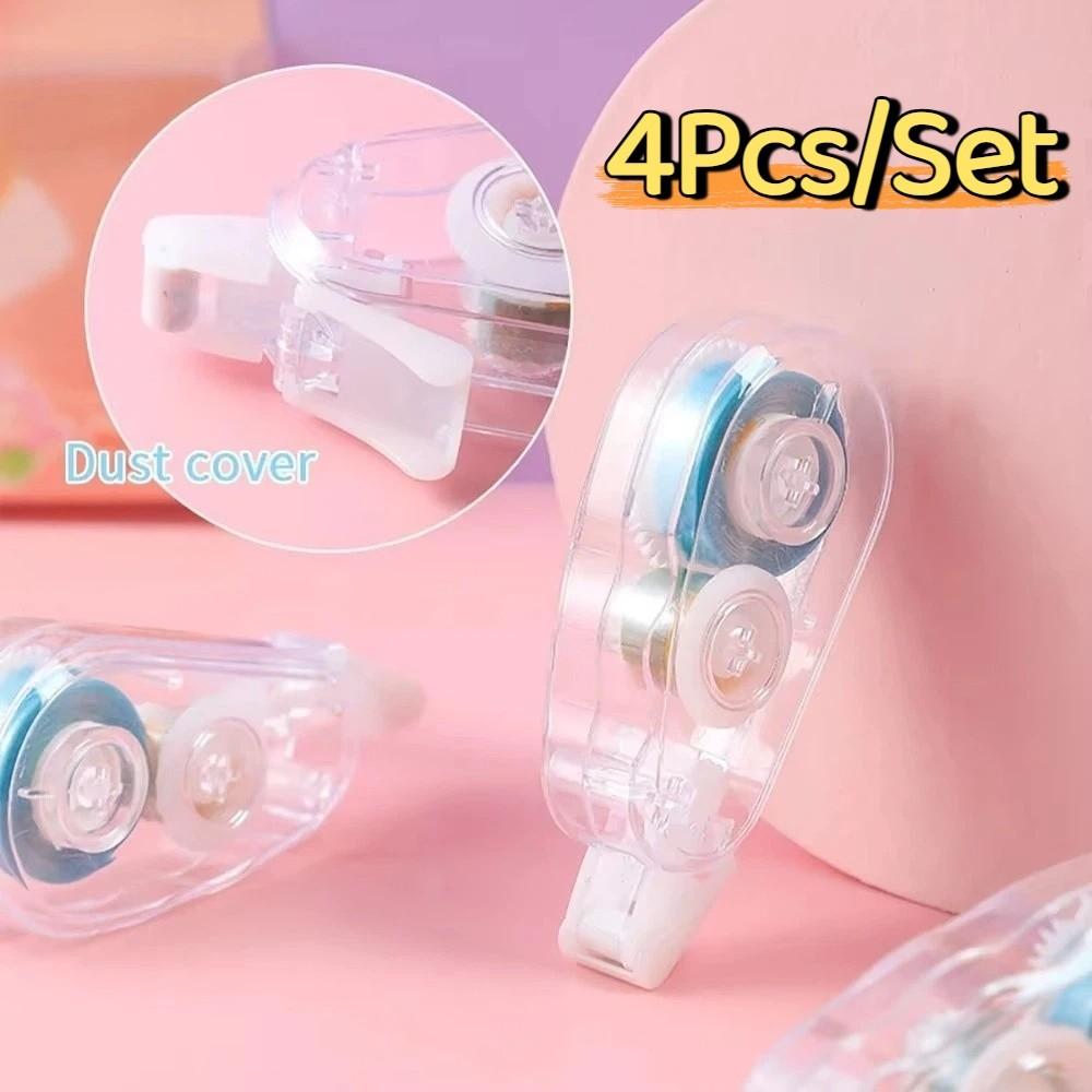 4Pcs/Set Diy Dot Glue Roller Tapes 5M Multi-Functional Double Sided Adhesive Tape Stationery Portable Roller Tape Runner