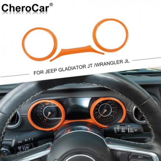 

Orange Dashboard trument Panel Cover Ring Trim for Jeep Wrangler JL JT 2018+