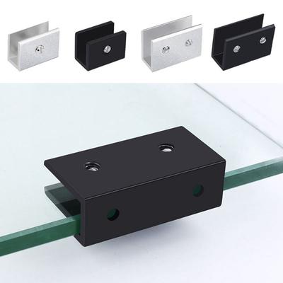 Aluminum Alloy Glass Door Clamp Wall Mount Frameless Brackets New Glass Shelf Holder Bathroom