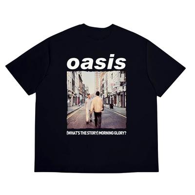 Summer Men's T-shirt: Oasis Band Pure Cotton T-shirt, Casual Retro Short-sleeved, Soft and Loose T-shirt for Men