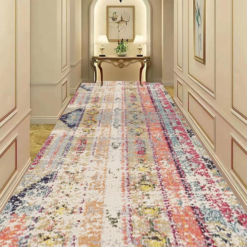 Retro Long Corridor Carpet Luxury Decoration Home Hallway Rug Non-slip Washable Stair Passageway Runner Foot Mat Customizable
