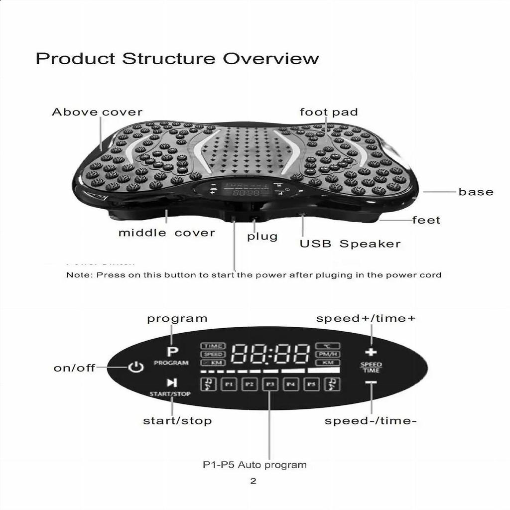 Vibration Exercise Machine for Smart Fitness Full Body Exercise Device Fitness Vibration Platform With Remote Bluetooth Music