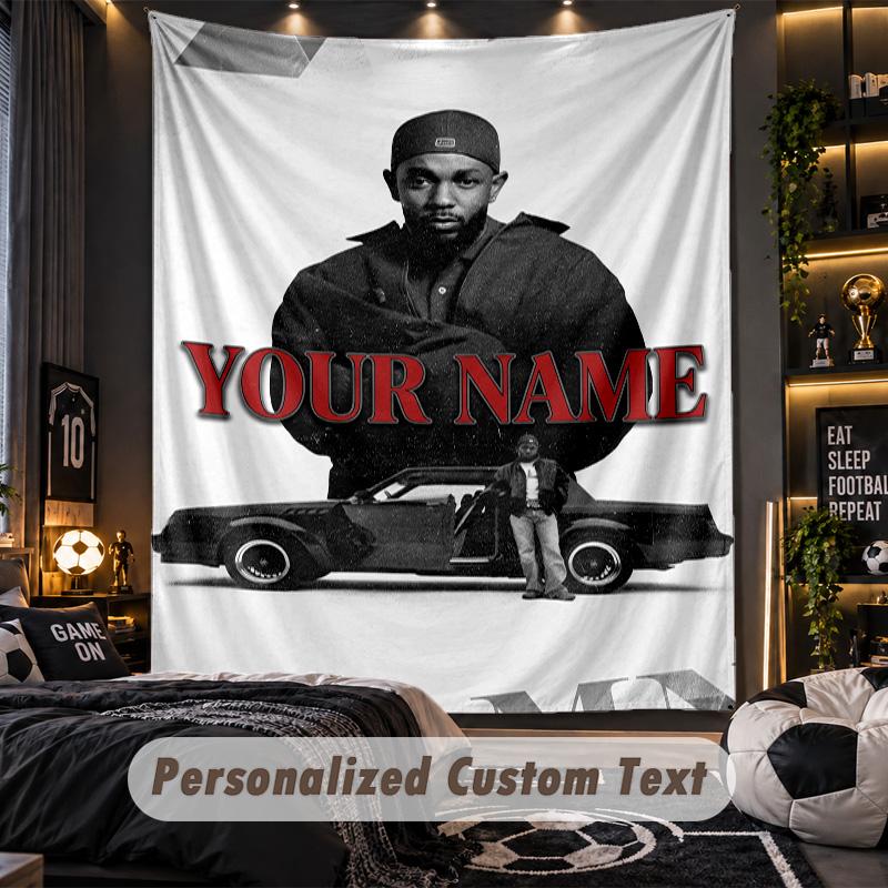 Personalized Wall Tapestry,Kendrick Lamar Custom Printed Name, Fabric Wall Art For Indoor Room Backdrop