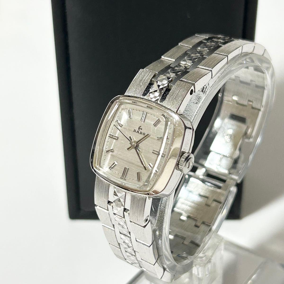 Used RADO Ladies Vintage Watch Manual Winding 333.7905.4 Silver Operation confirmed