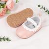 Baby Girl Princess Bow Lace Non-Slip Soft Leather Walking Shoes (0-1 Year)