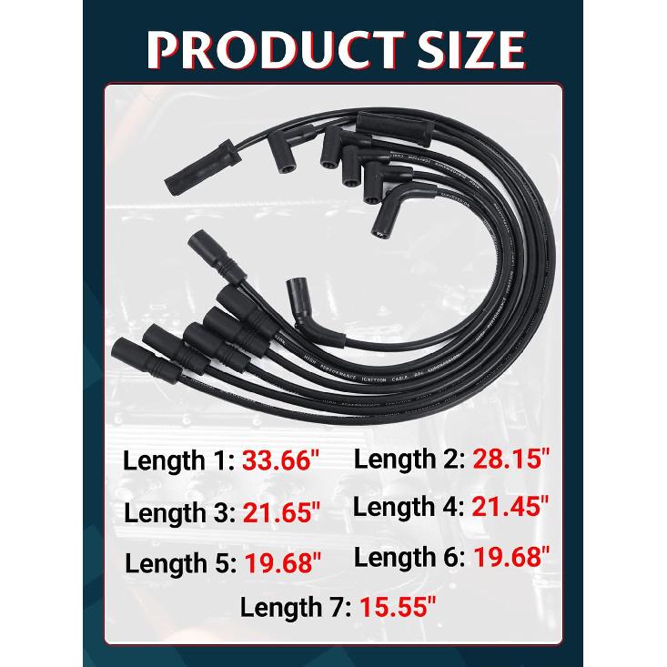 9746KK Spark Plug Wire Set Replacement For Express Express 1500 2500 Savana 1500 2500 Astro Blazer