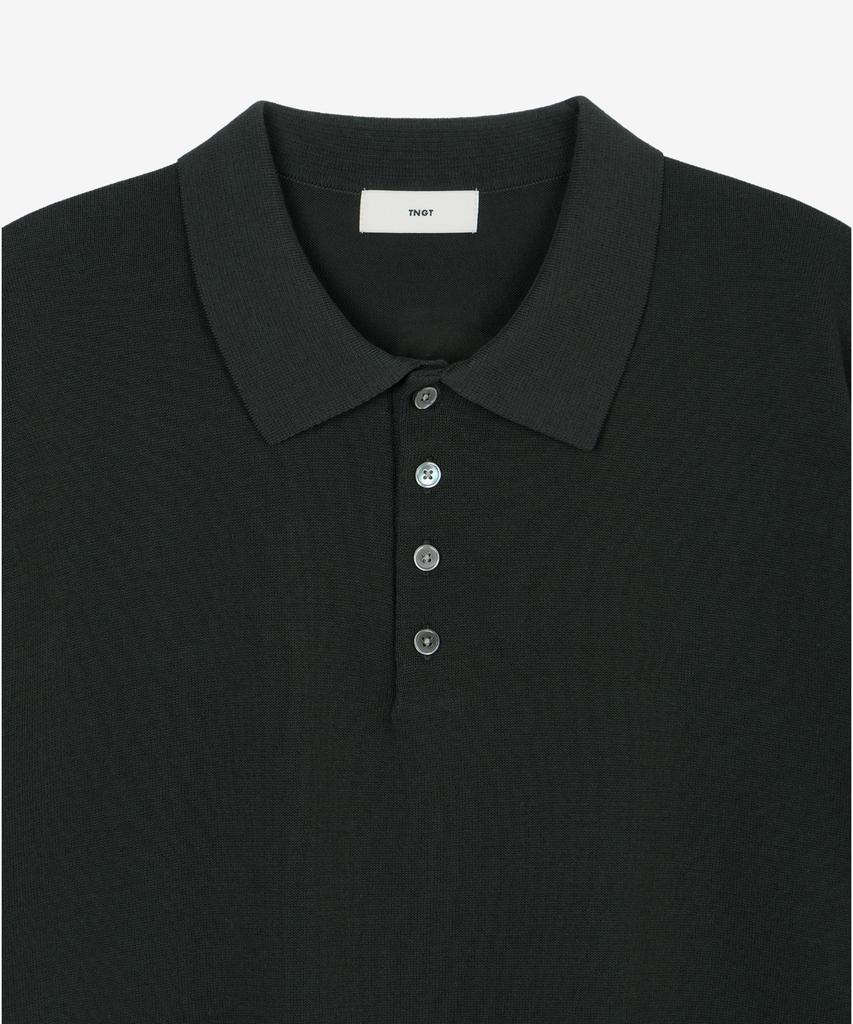 Tienjiti Hard Twist Washable Polo Knit (Grey) Tnsw6E201G2