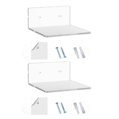 Juego de 2 Estanterías de Pared Contemporáneas Solución de Almacenamiento para el Hogar para Libros Plantas y Artículos Decorativos