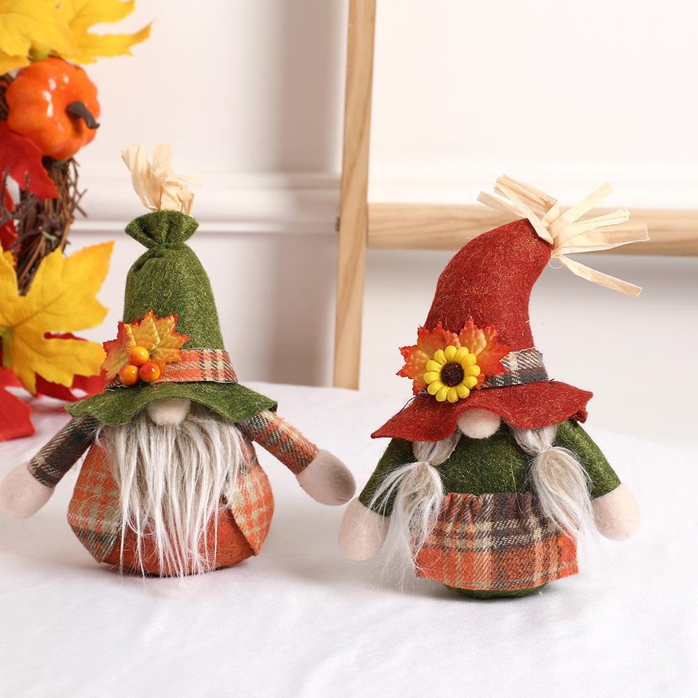 Autumn Harvest Sunflower Gnome Doll Thanksgiving Decoration