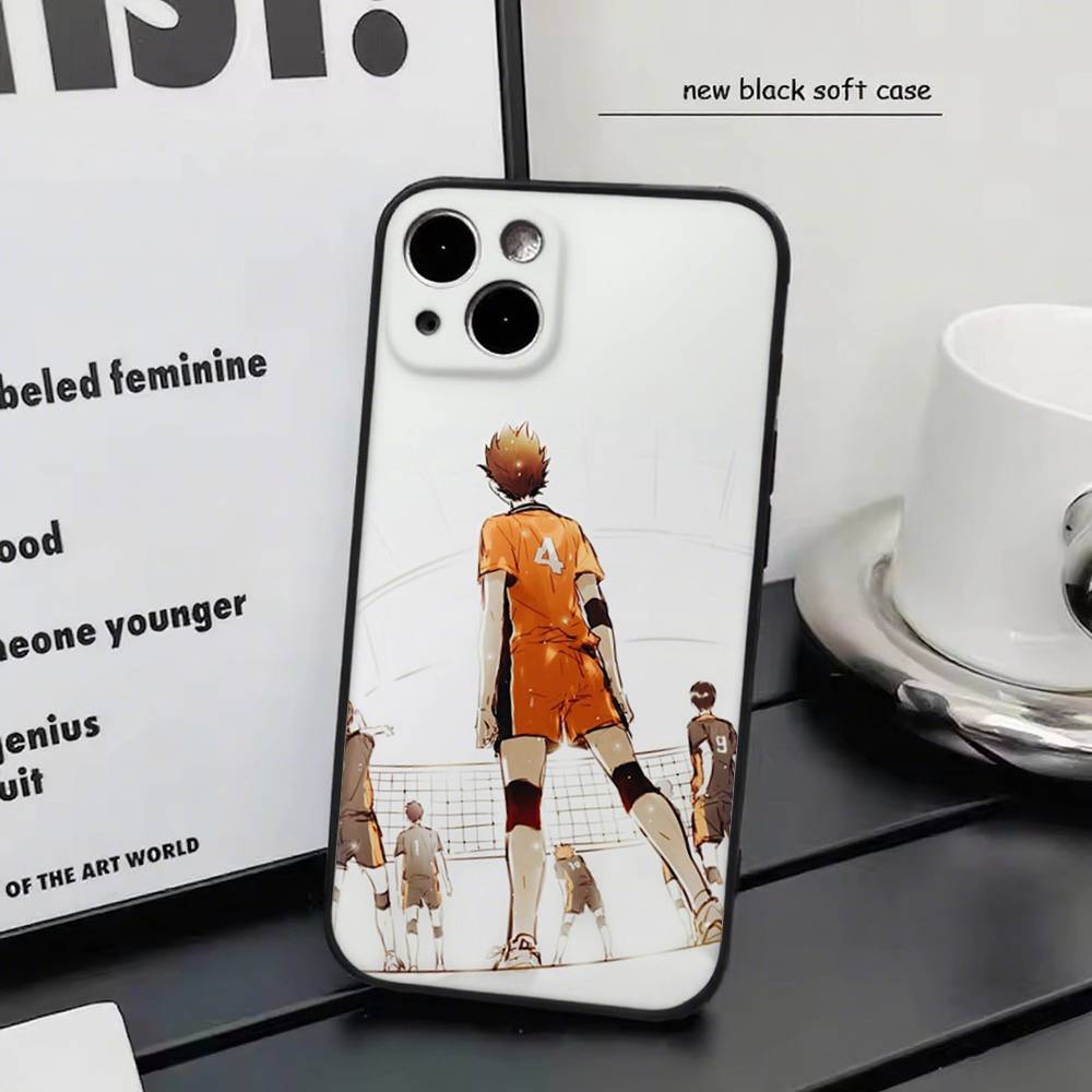 Haikyuu For IPhone 15 16 14 Plus 13 12 11 17 Pro Max 17 Air Black Soft Phone Cover
