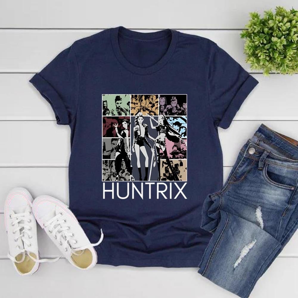 Kpop Demon Hunters T-Shirt Huntrix Girl Band T Shirt Women Short Sleeve Graphic T Shirts Kpop Streetwear Tops Huntrix Fan Gift