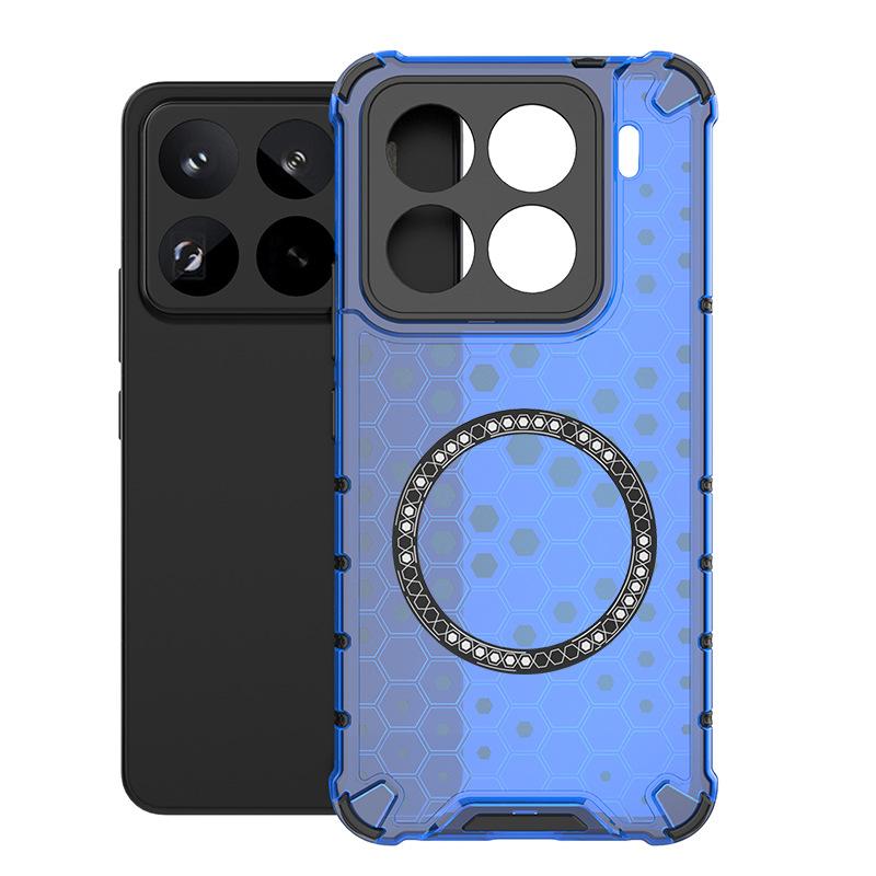 Applicable to Xiaomi 15TPro Honeycomb Magnetic Mobile Phone Case Xiaomi 15Pro Airbag Xiaomi 14T Anti-drop Protective Case