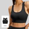 Women's Racerback Shockproof Sports Bra with Beautiful Back Design and Hook-and-Eye Closure