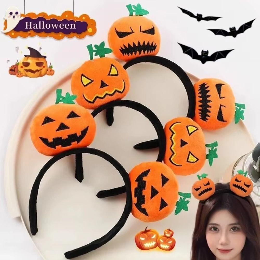 Cartoon Halloween headband Furry Cosplay Props Soft Devil Pumpkin Hair Hoop  Party Supplies