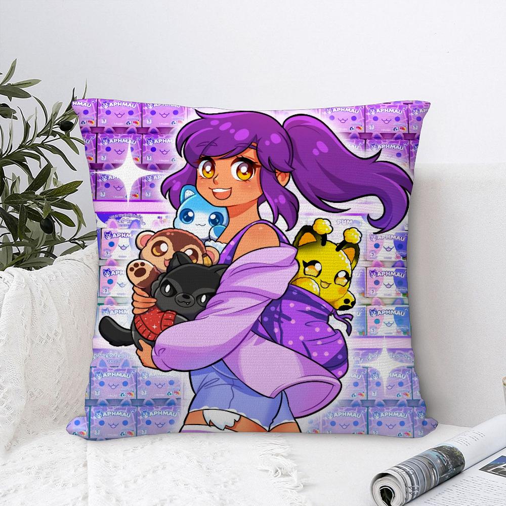 Cartoon A-Aphmau Pillow Case Sofa Decorative Home Double-Sided Print Plush Square Throw Pillow Covers Cushion Decor Cover