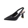 Women Pointed Toe High Thin Heels Sandals Casual PU Sexy Plus Size Shallow Mouth Single Shoes 35-42