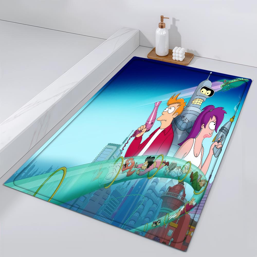 

Door Mat Cartoon Bedside F-Futurama Entrance Bath Floor Funny Decoration Corridor Door Mat Carpet Living Room Balcony 40cm x 60cm