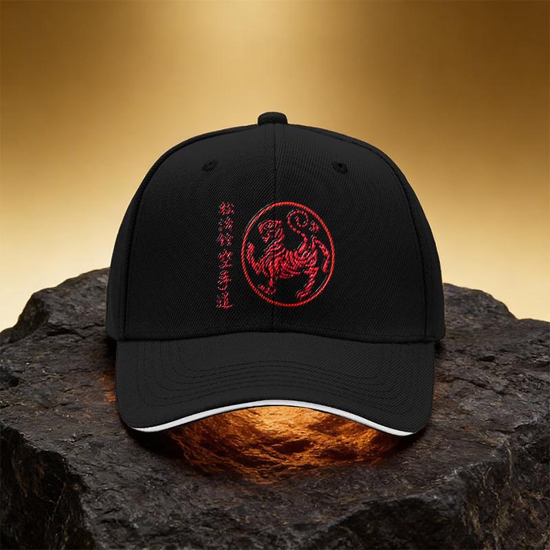 Shotokan Karate Scorpion Logo Hat, Unisex Printed Baseball Cap Sandwich Brim Snapback Sports Cap, Suitable for Daily Commuting a