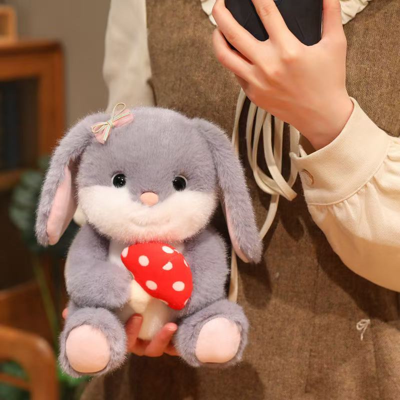 Newest Mushroom Rabbit Mushroom Green Plant Kawaii Plush Toy Figure Doll Cartoon Anime Cute Kids Birthday Holiday Gift Doll