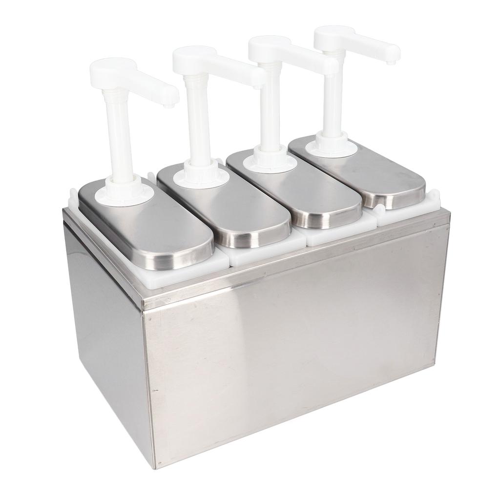 Sauce Dispenser Pump Salad Jam Seasoning Condiment Squeeze Pump Container with Base for Kitchen Restaurant