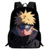 Cartoon NARUTO Pattern Lightweight Backpack With Front Pocket Adjustable Shoulder Strap Unisex Suitable For Children Age 6-10
